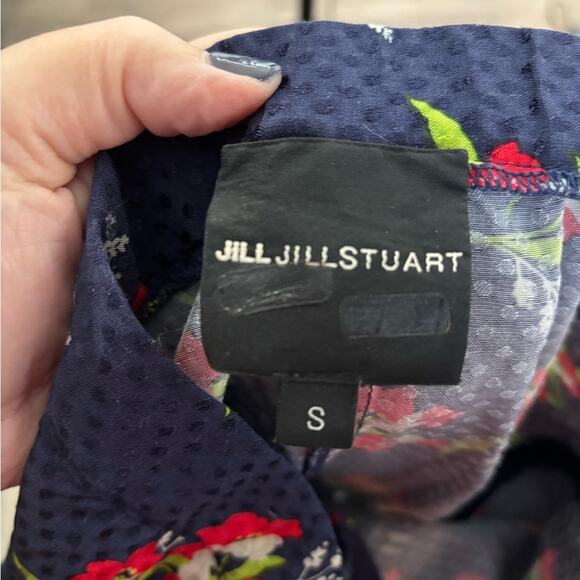 Jill Stuart Blue and Red Floral Wide Leg Pants With Side Zipper Size Small - Picture 6 of 7